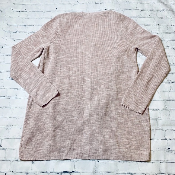 J Jill Women's Size S Linen Blend Longline Beachy Coastal Open Cardiagan Pink - Picture 8 of 11